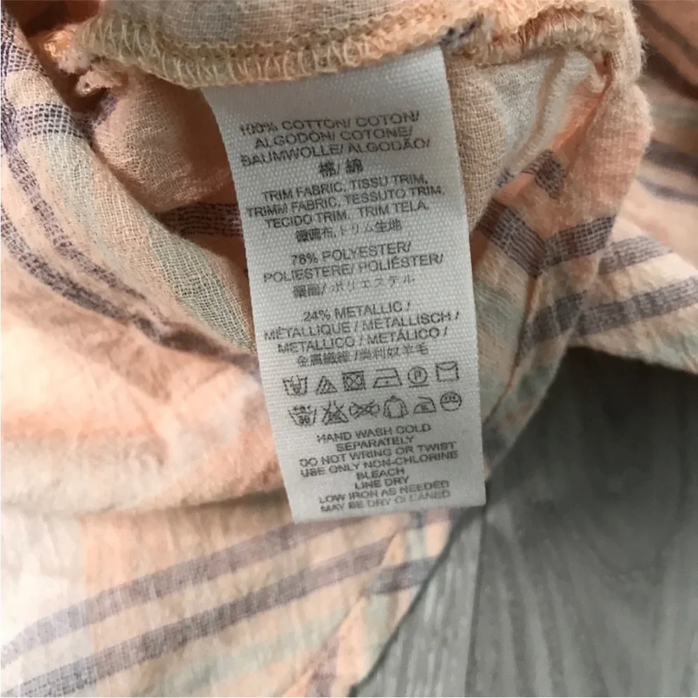 FREE PEOPLE CUTIE SHIRT PLAID CROPPED LONG SLEEVE SMALL